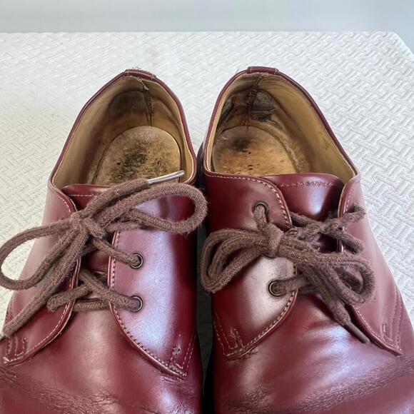 Vintage 1990’s Doc Martens Made In England Oxblood Oxford Shoes Men's 11 Red 6 H - Picture 5 of 14